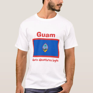 Drapeau de la Guam + Carte + T-shirt des textes
