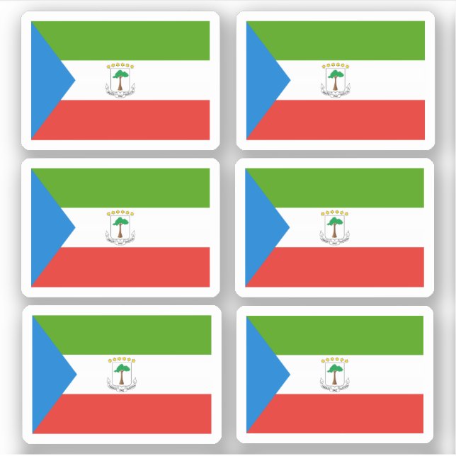 Drapeau de la Guinée équatoriale - autocollant de  (Devant)
