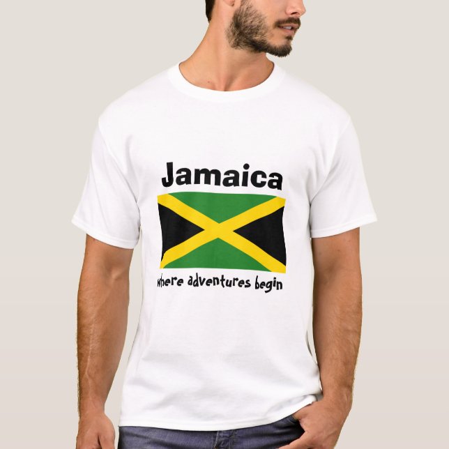 Drapeau de la Jamaïque + Carte + T-shirt des (Devant)