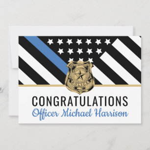 Drapeau de la ligne bleue de la police Félicitatio
