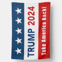 Drapeau de la Maison Donald Trump 2024 - Rouge, bl