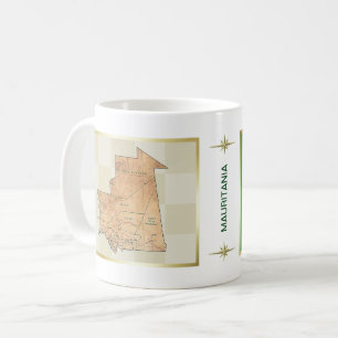 Drapeau de la Mauritanie + Tasse de carte