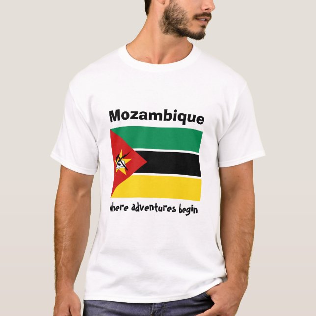 Drapeau de la Mozambique + Carte + T-shirt des (Devant)