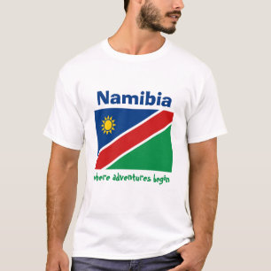 Drapeau de la Namibie + Carte + T-shirt des textes