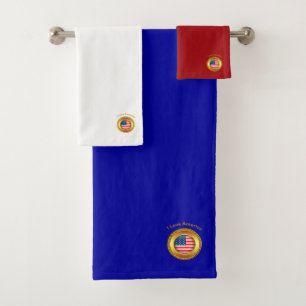 Drapeau de la nation américaine avec cadre en or (