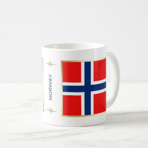 Drapeau de la Norvège + Tasse de carte