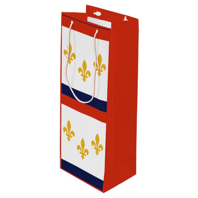 Drapeau de la Nouvelle-Orléans, Sac cadeau de vin  (Devant Angle)