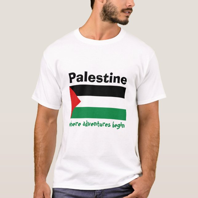 Drapeau de la Palestine + Carte + T-shirt des (Devant)
