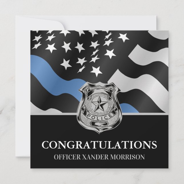 Drapeau de la police de la ligne bleue (Devant)