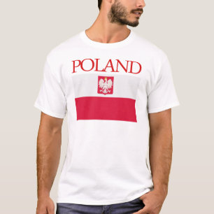 Drapeau de la Pologne avec le manteau du T-shirt