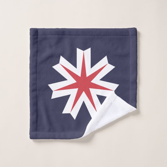 Drapeau de la préfecture d'Hokkaido, Japon (Gant de toilette)