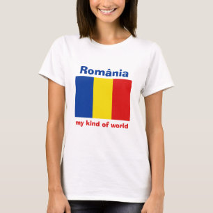 Drapeau de la Roumanie + Carte + T-shirt des