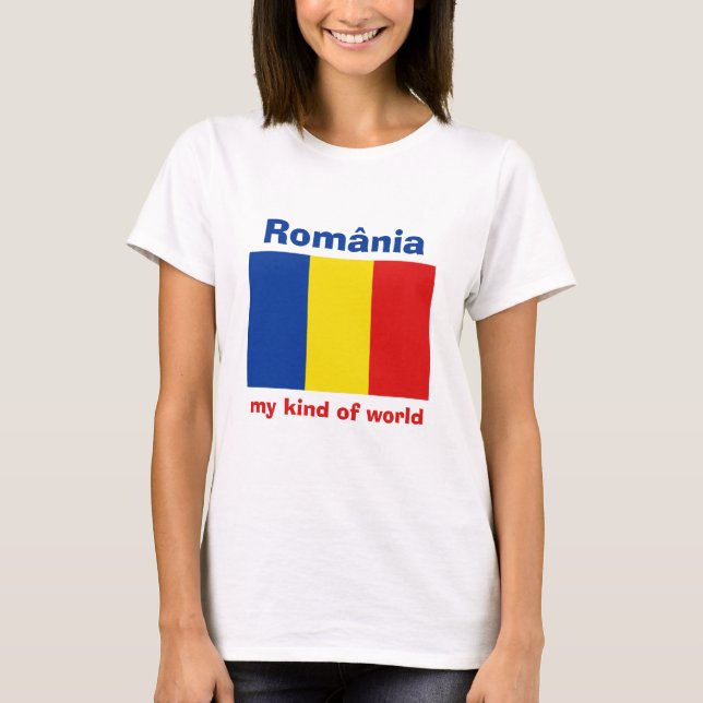 Drapeau de la Roumanie + Carte + T-shirt des (Devant)