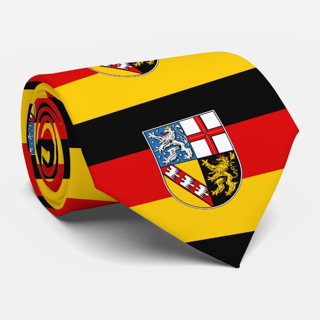 Drapeau de la Sarre Cravate (Roulé)
