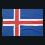 Drapeau de la serviette de cuisine islandaise<br><div class="desc">Le drapeau de l'Islande (islandais : íslenski fáninn) a été officiellement décrite dans la loi no 34, établie le 17 juin 1944, jour où l'Islande est devenue une république. La loi est intitulée "La loi du drapeau national des Islandais et les armes de l'État" et décrit le drapeau islandais comme...</div>