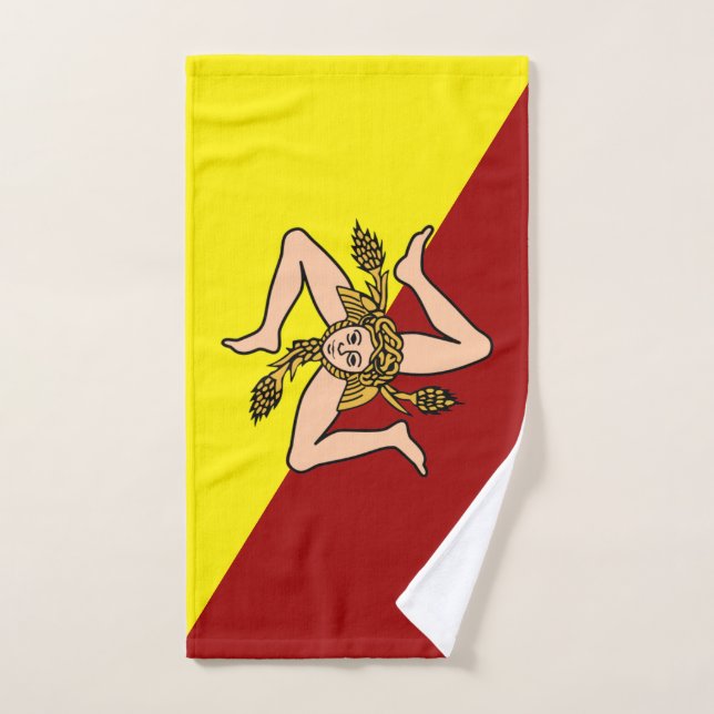 Drapeau de la Sicile (région italienne) (Serviette à main)