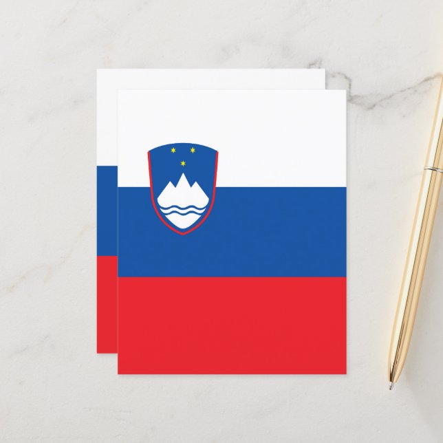 Drapeau de la Slovénie (Devant/Arrière en situation)