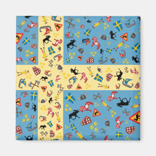 Drapeau de la Suède avec aimant des icônes de cult