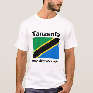 Drapeau de la Tanzanie + Carte + T-shirt des