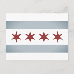drapeau de la ville de Chicago vintage carte posta