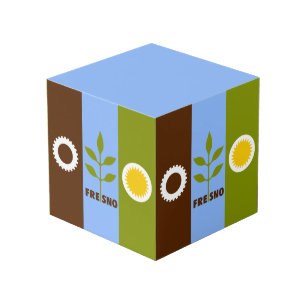 Drapeau de la ville de Fresno, Californie Cube