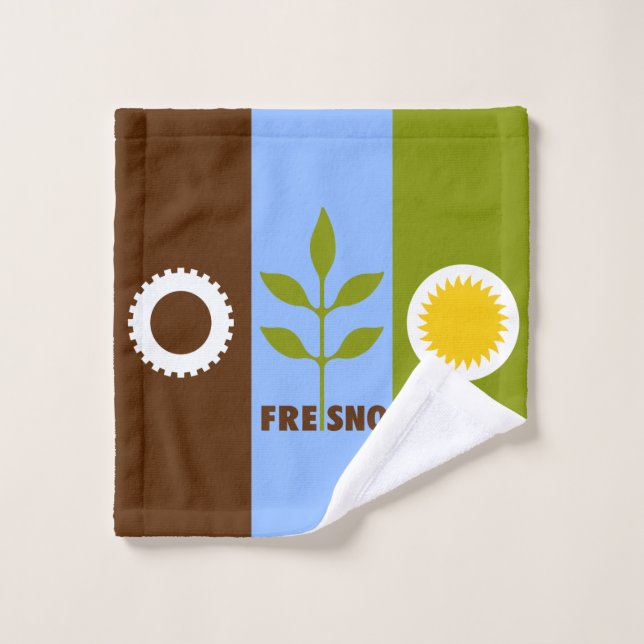 Drapeau de la ville de Fresno, Californie linge (Gant de toilette)