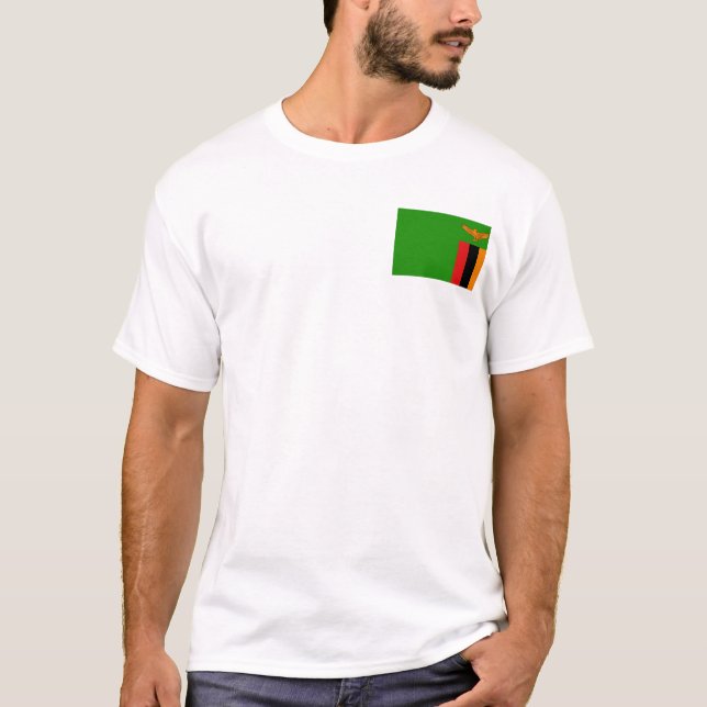 Drapeau de la Zambie et T-shirt de carte (Devant)