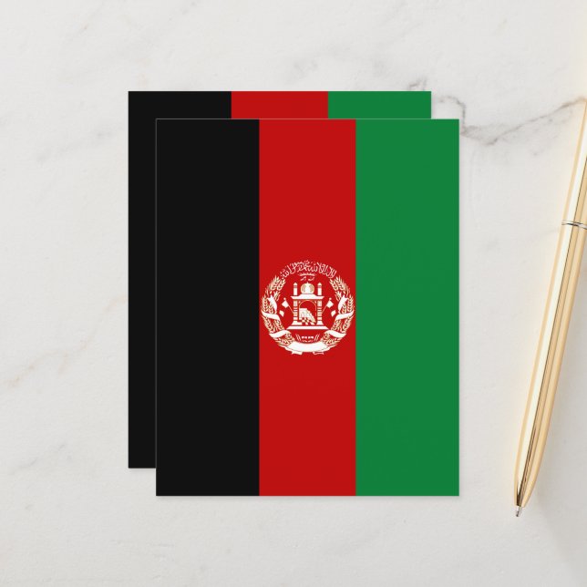 Drapeau de l'Afghanistan (Devant/Arrière en situation)