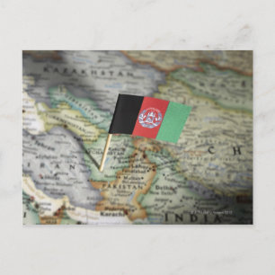 Drapeau de l'Afghanistan dans la carte