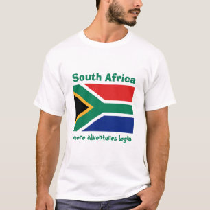Drapeau de l'Afrique du Sud + Carte + T-shirt des