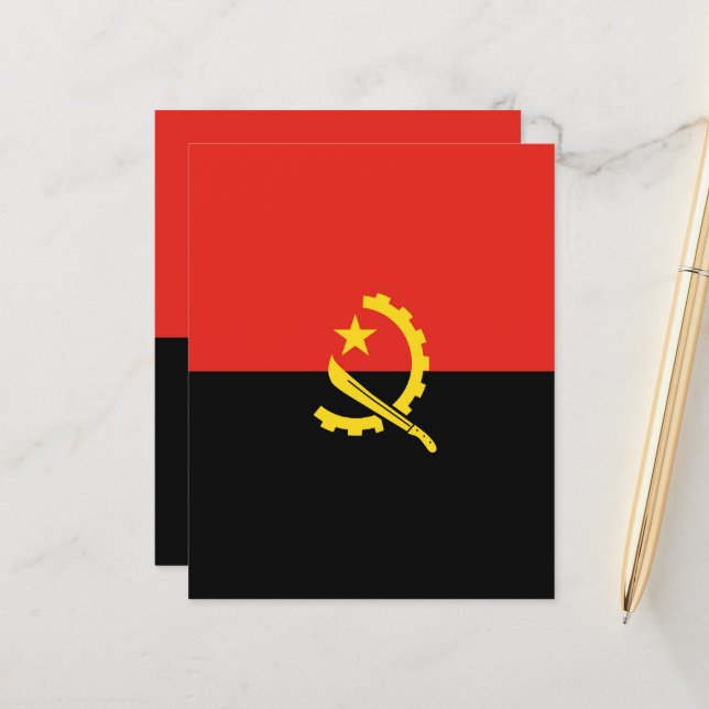 Drapeau de l'Angola (Devant/Arrière en situation)