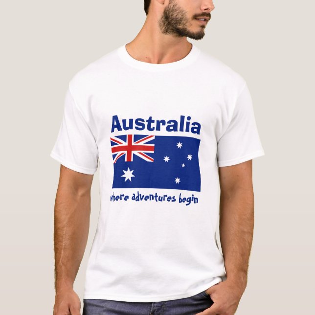 Drapeau de l'Australie + Carte + T-shirt des (Devant)