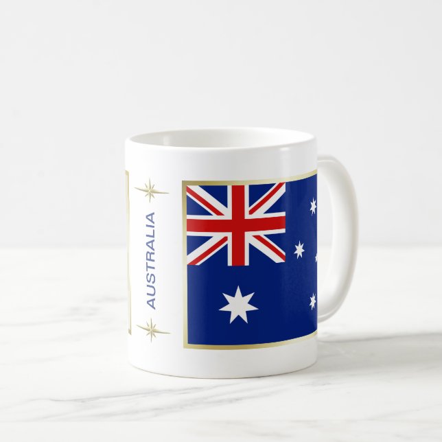 Drapeau de l'Australie + Tasse de carte (Devant droit)