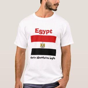 Drapeau de l'Egypte + Carte + T-shirt des textes