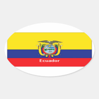 Drapeau de l'Équateur autocollants ovales