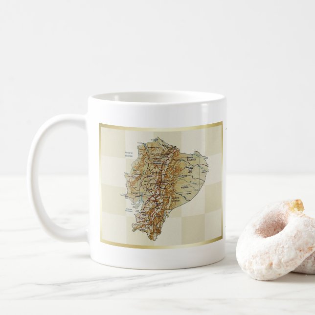 Drapeau de l'Equateur + Tasse de carte (Avec donut)