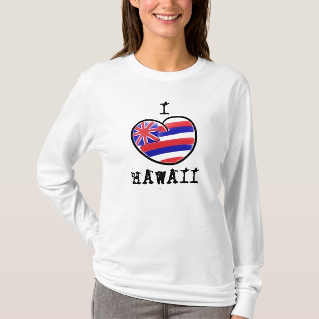 Drapeau de l'État de Heart Hawaii dames sweat - sh (Devant)
