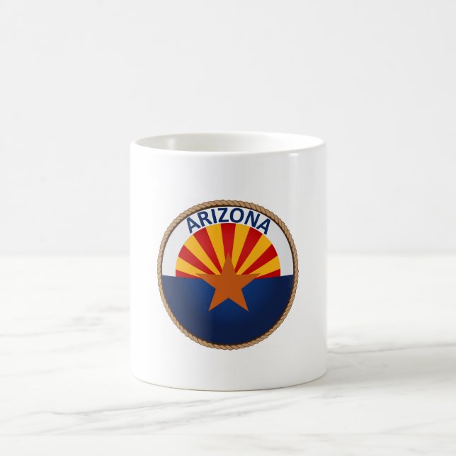 Drapeau de l'état de l'Arizona Sceau de café Mug (Centre)