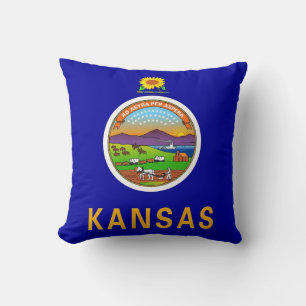 Drapeau de l'État du Kansas Coussin américain MoJo