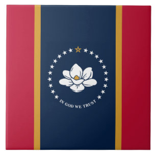 Drapeau de l'État du Mississippi sur carreau