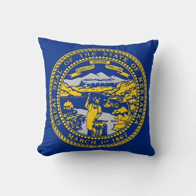Drapeau de l'État du Nebraska Coussin américain Mo (Recto)