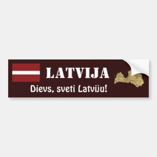 Drapeau de Lettonie + Sticker de pare-chocs de car
