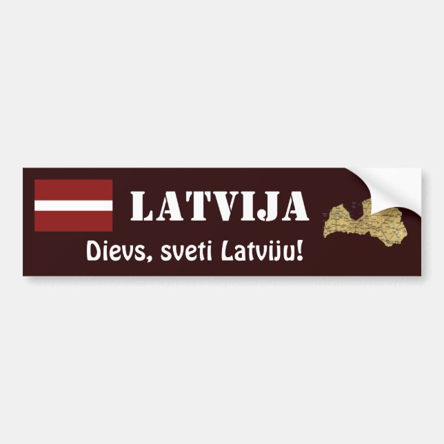 Drapeau de Lettonie + Sticker de pare-chocs de car (Devant)