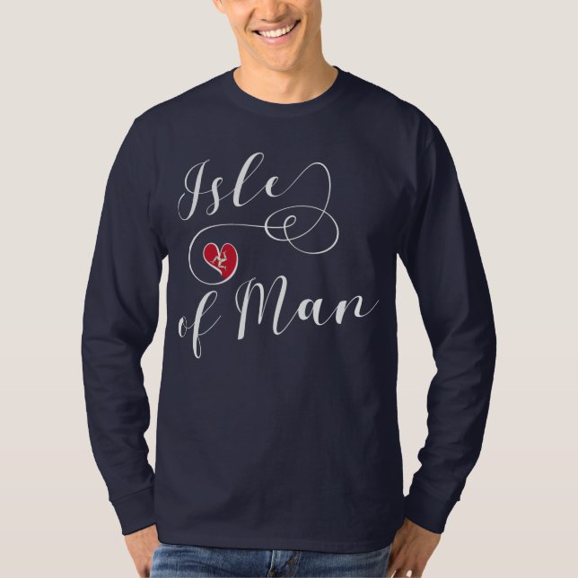Drapeau de l'île de Man dans un coeur, T-shirt Man (Devant)