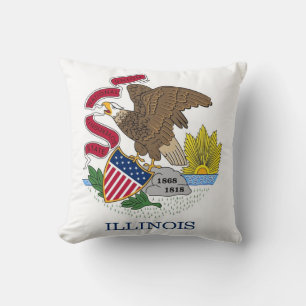 Drapeau de l'Illinois Coussin américain MoJo