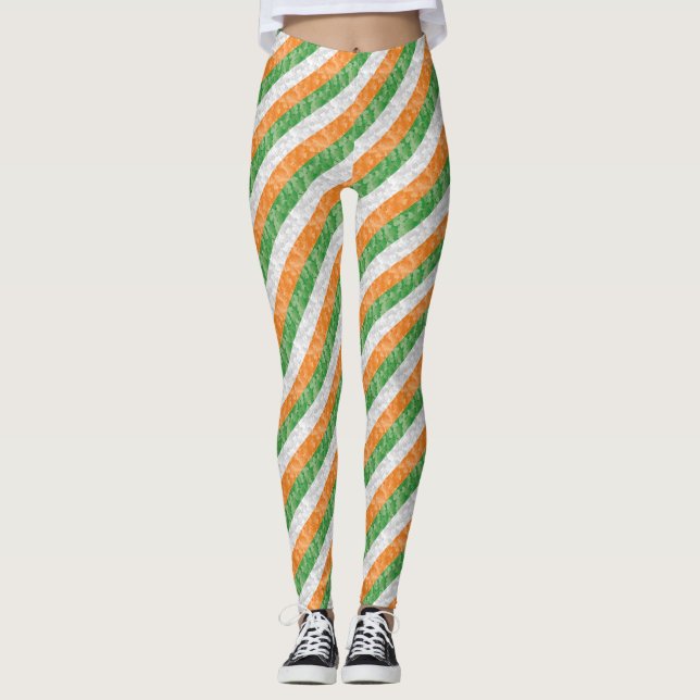 Drapeau de l'Irlande avec Leggings motifs shamrock (Devant)