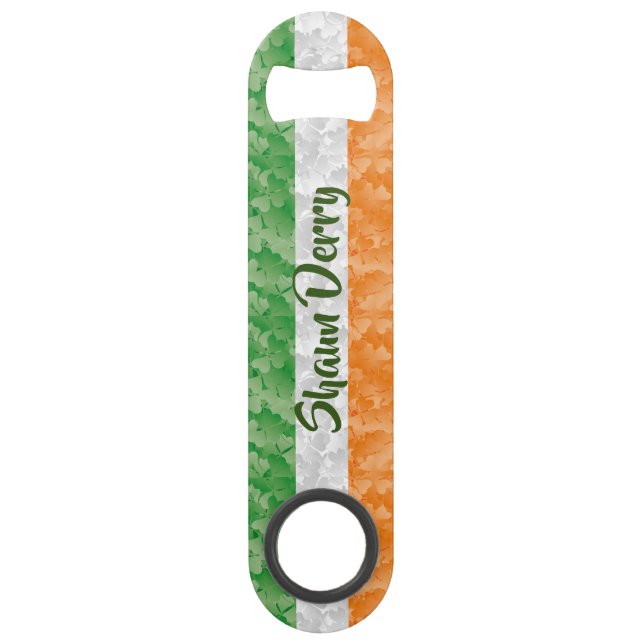 Drapeau de l'Irlande avec motif shamrock (Devant)