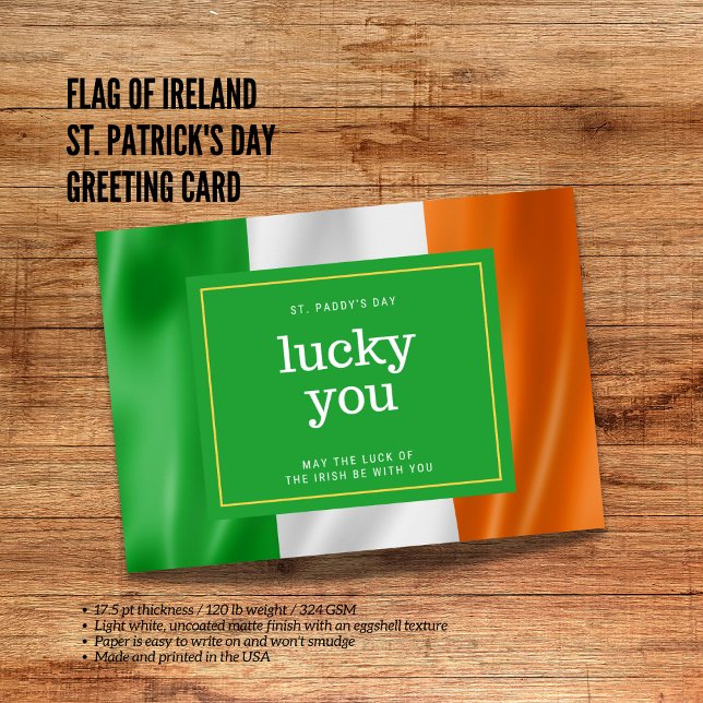 Drapeau de l'Irlande Carte de voeux de la Saint Pa (Flag of Ireland St. Patrick's Day Greeting Card)