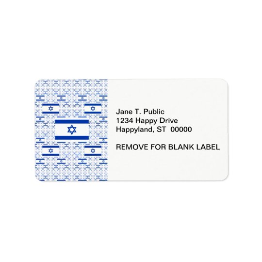 Drapeau de l'Israël - étoile de David - dans les Étiquettes D’adresse