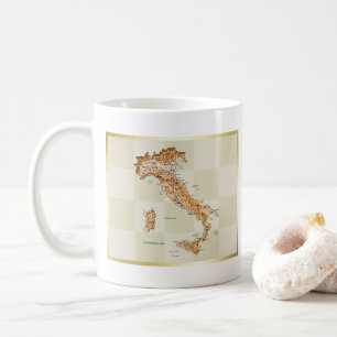 Drapeau de l'Italie + Tasse de carte